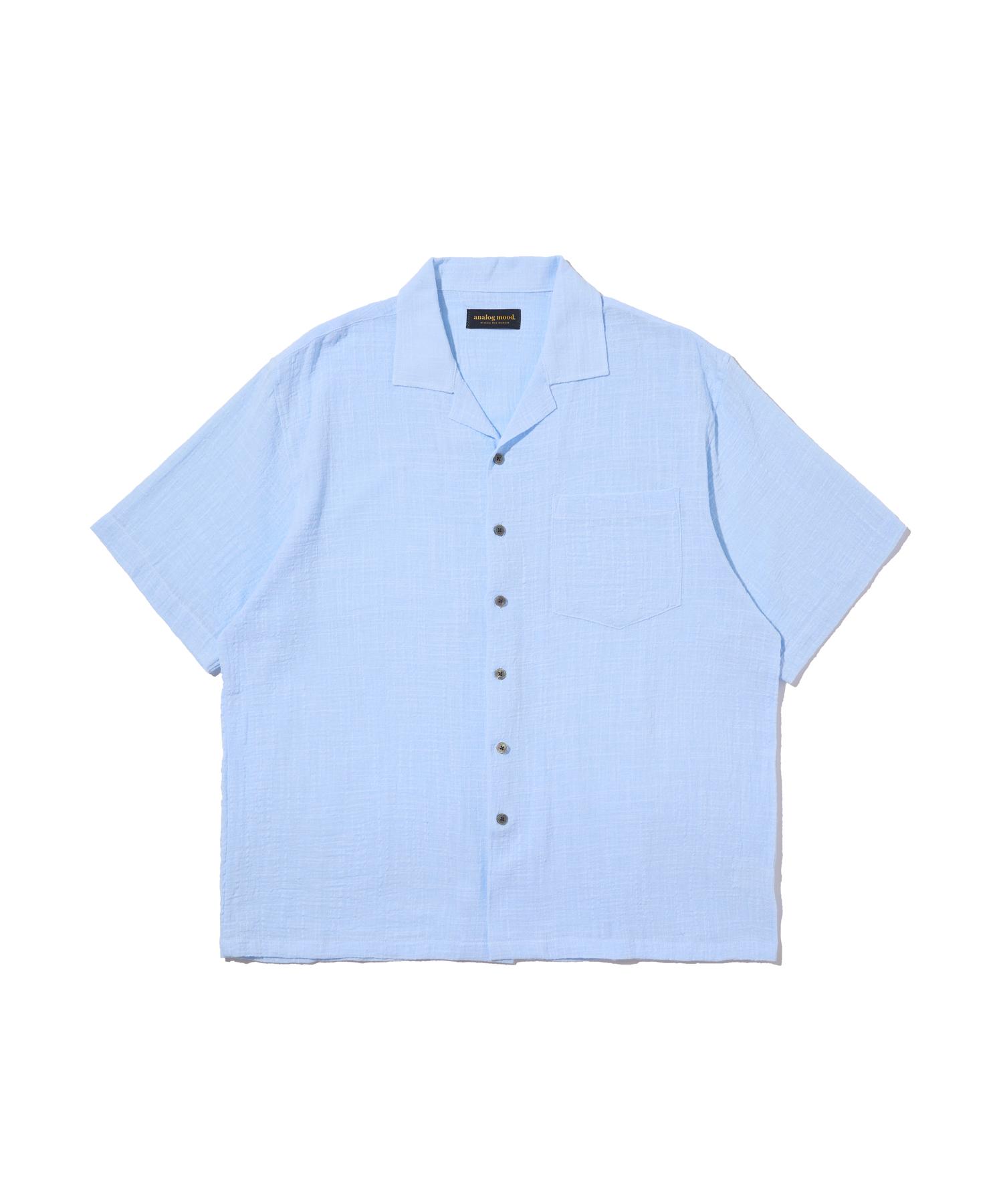 Analog Mood Linen Short Sleeve Shirt (Blue) Free