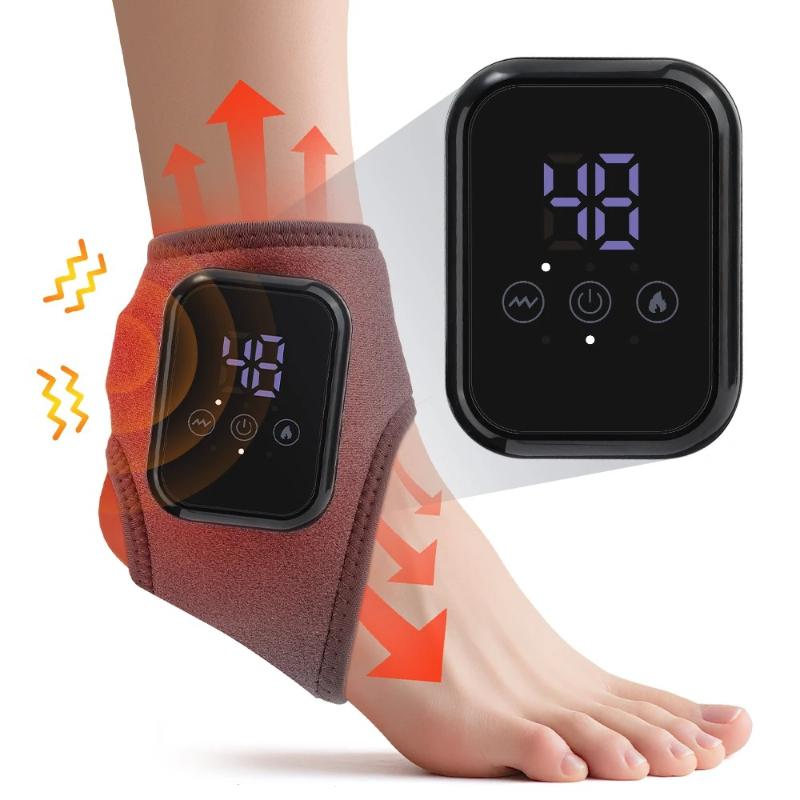 Electric Foot Heat Massager Hot Compress Vibration Ankle Massage Wrap for Joint Protection Ankle Support Brace Health Care