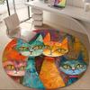 1pc Cat Artwork Office Round Area Rug, Indoor Mat Suitable ForOffice, Under Office Chairs Bedroom Living Room Home Decor, Room Decot010