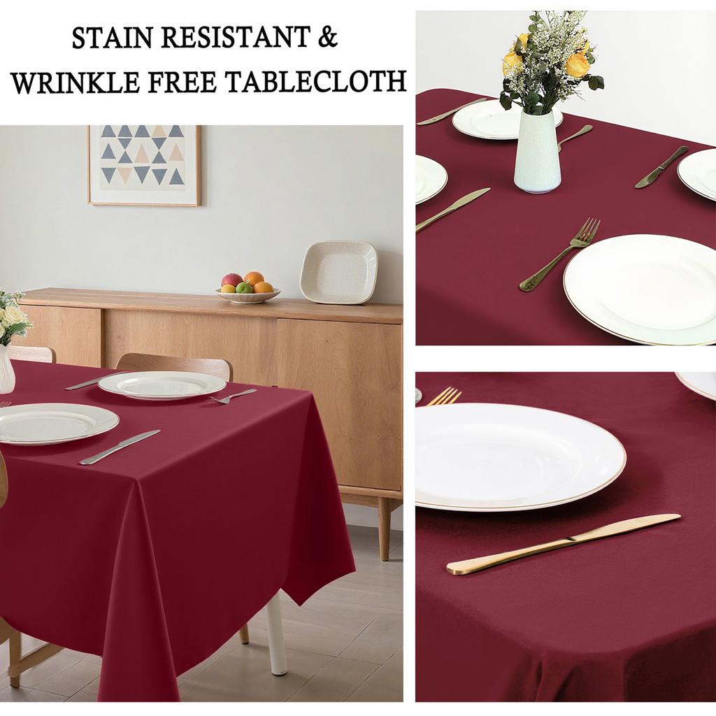 Solid Color Rectangle Tablecloth Dustproof Anti-scratch Dining Table Cover for Wedding Party Exhibition Advertising Decoration