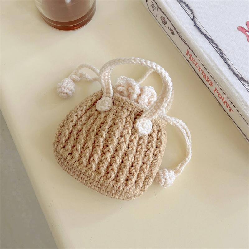 Koreanische Niedliche Gestrickte Handtasche Hülle Für Apple Airpods 4 Pro 2 3 1 Abdeckung Weicher Stoff Kopfhörer Ladehüllen Für Airpod Pro 2 3 Capa