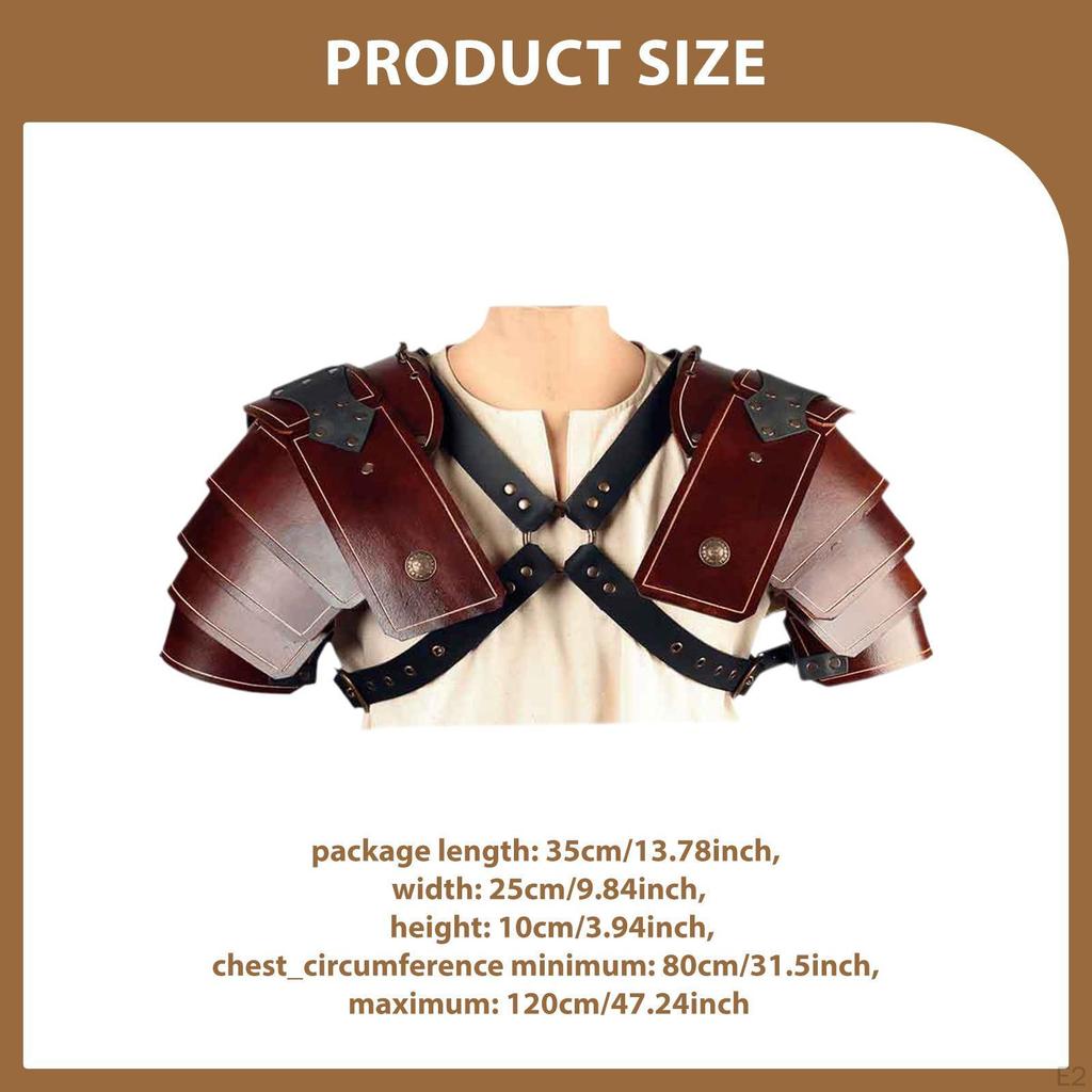 Medieval Double Shoulder Pads PU Leather with Adjustable Steampunk Design Suitable for Men Women