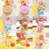 Jinnew Cream Bear Plush Keychain With Cute Design For Gifts And Collectors