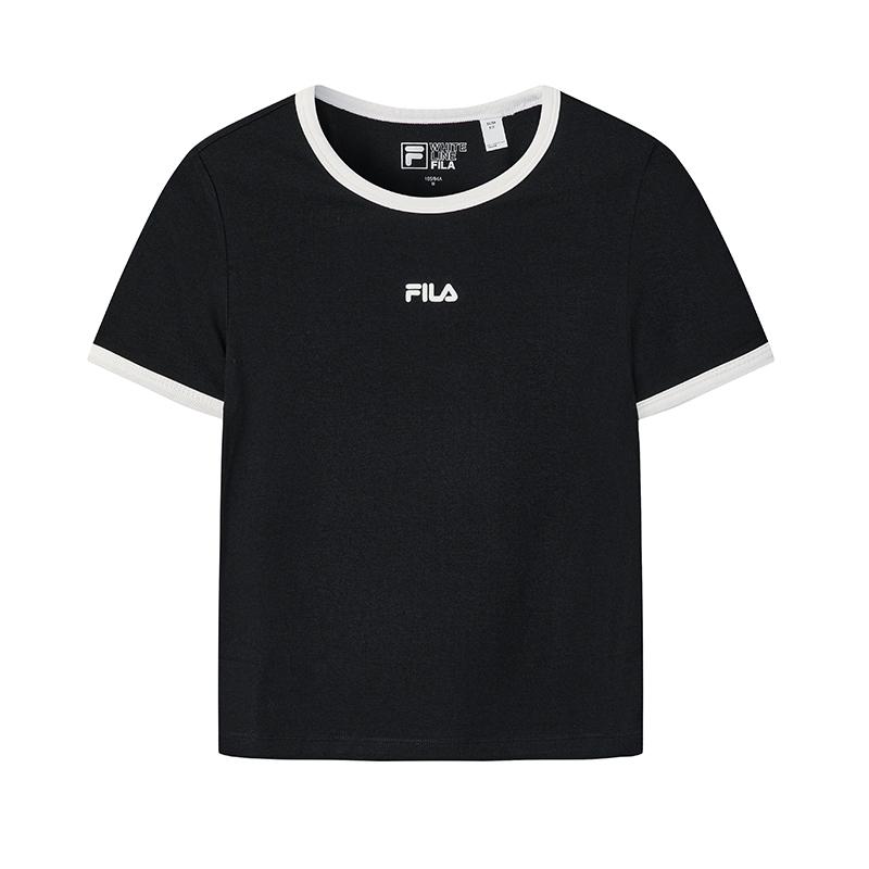 

FILA Original Slim Fit Round Neck Pullover Short Sleeve T-Shirt Women tops F11W629110F-BK S