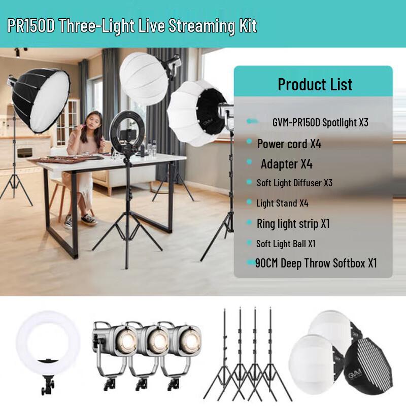 GVM PR150D Professional LED Video Light Kit