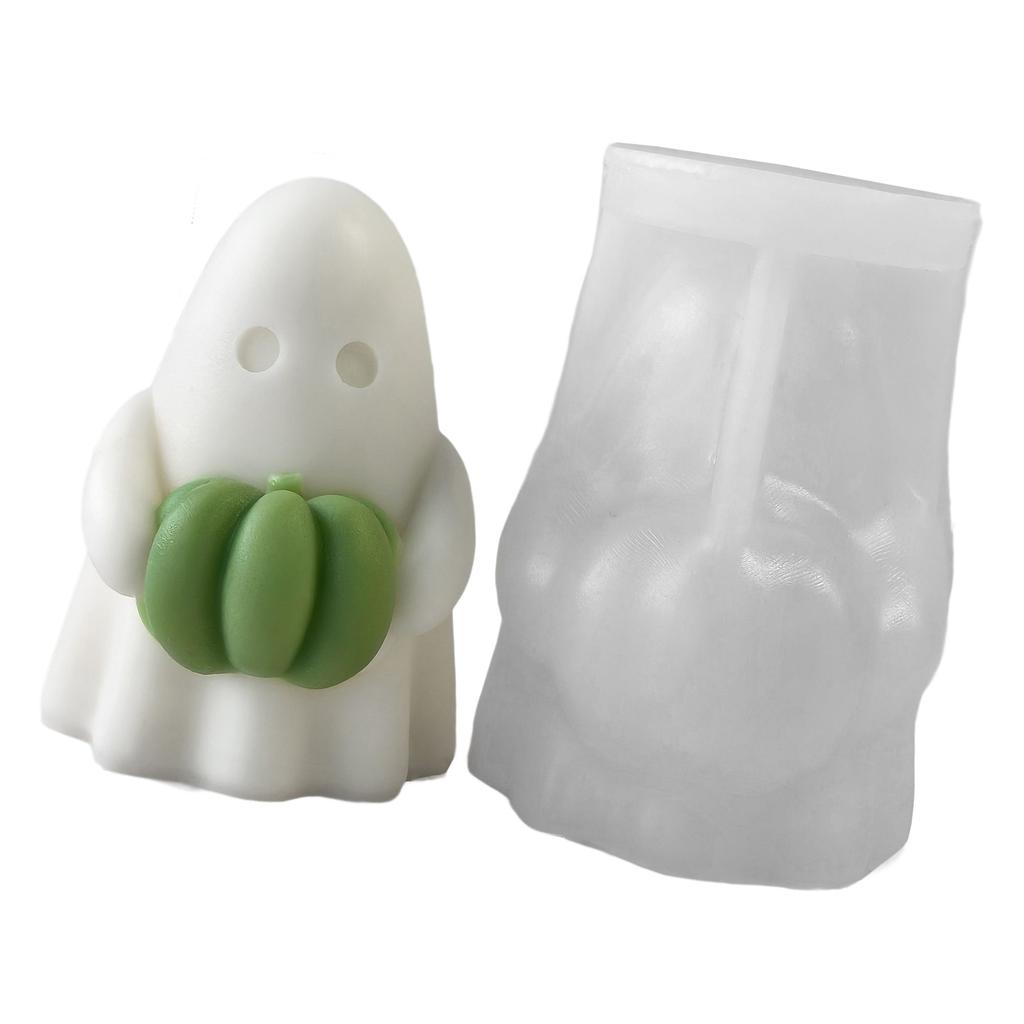 Halloweenowy Foremnik na Świecę Ducha do Świecy Mydła Dekoracji Domu Wielofunkcyjny Silikonowy Foremnik Ducha Dyni do Żywicy Epoksydowej