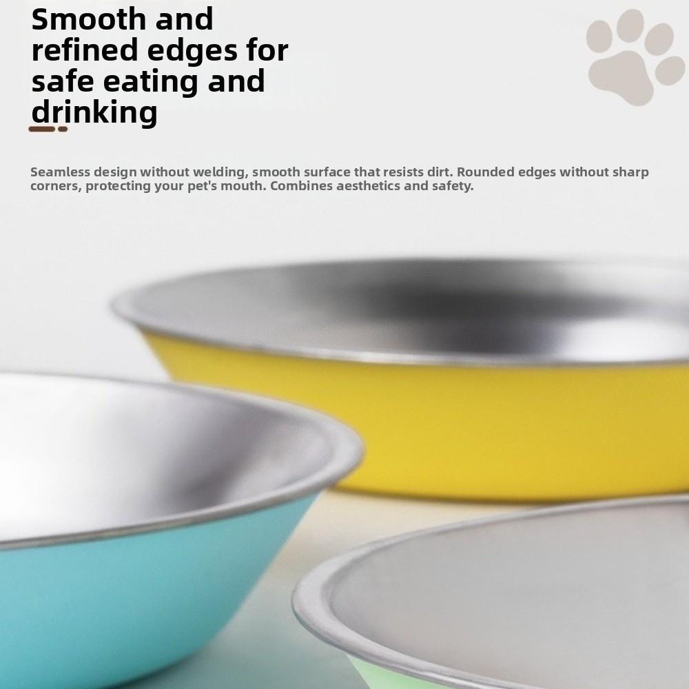 Non-slip Stainless Steel Dog Bowl Anti-Tip Cats Water Feeder Cat Food Bowls  Multi-Pet