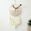 Beige Macrame Wall ing Handmade Tapestry Window Pocket Geometric art of Mail Holder Basket Entryway