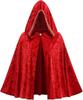 Children's Velvet Cape Cloak for Halloween, Cosplay, Christmas, and Stage In Red