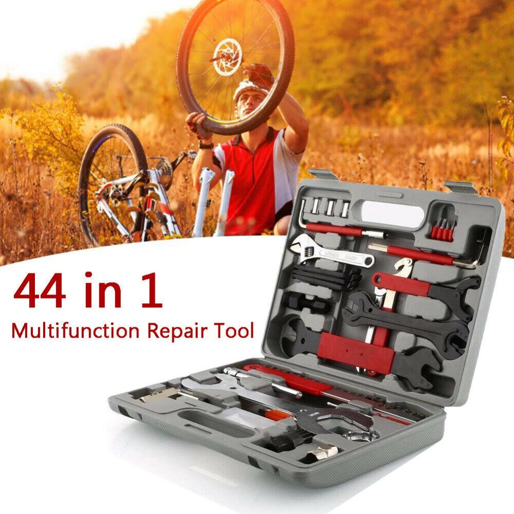 

44 шт. Инструменты для ремонта горных велосипедов, набор инструментов для обслуживания, велосипедный комплект, серый
