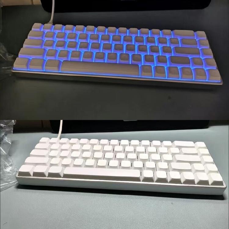 68Key Blank Keycaps, Thick PBT White Keycaps for AK680 RK68 DK68 Mechanical Keyboard Minimalistic White Keycap Set