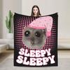 Lustiger Hamster Schlafsüße Decke Flanell Dekoration Schlafenszeit Schläfrig Multifunktion Ultra-Weiche Überwurfdecken für Bettwäsche