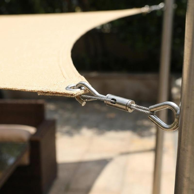 Câbles en Acier Inoxydable Cordelette à Tirer Automatique Réglable DIY pour Pêche Levage Câble Tentes Carrées Accrochage Vêtements Quincaillerie