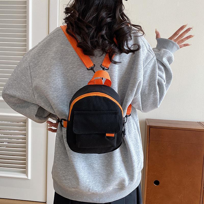 2026 Mini Backpack Ins Cute Commuting Storage Bag Korean Contrasting Color Small Satchel