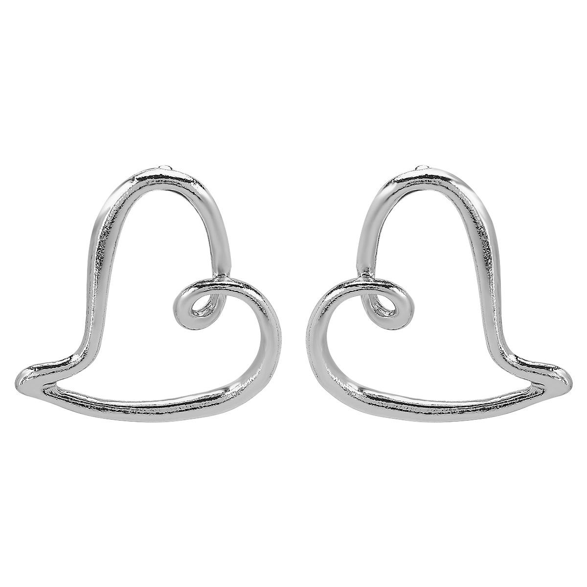 

ZA European and American personality simple alloy hollow love design necklace, versatile women s Valentine s Day earrings