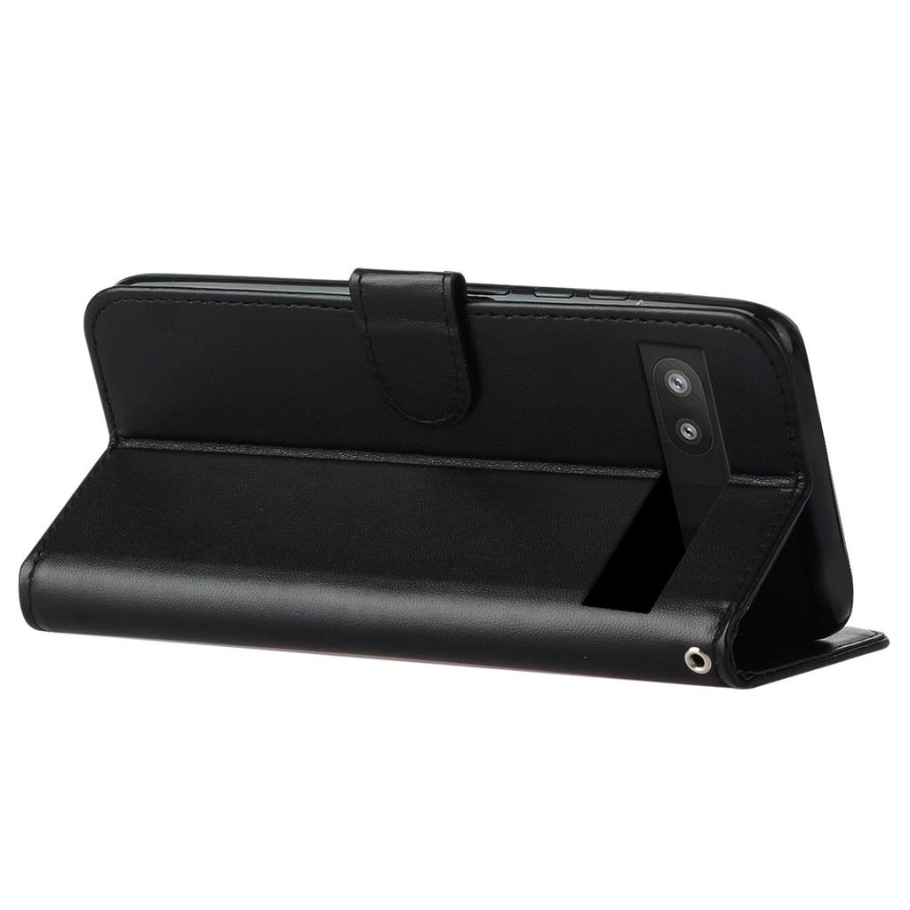 B40 For Google Pixel 6a Wallet Stand Phone Cover Anti-Dust PU Leather+TPU Cell Phone Case