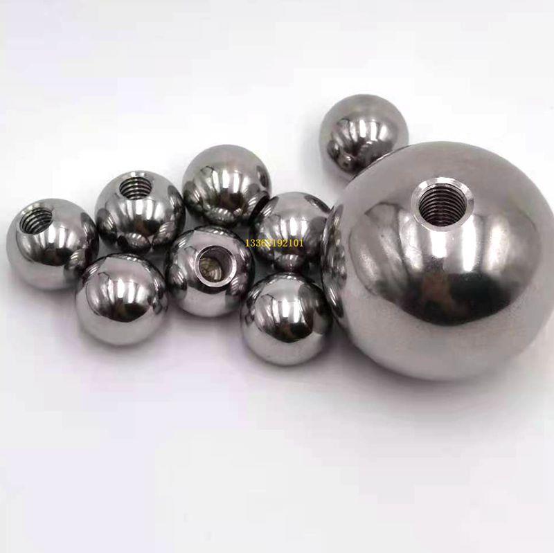 Gewindete 304 Edelstahlkugeln mit Gewindebohrungen & Zahnmuttern, Größen: 5-10mm, M3 M4.