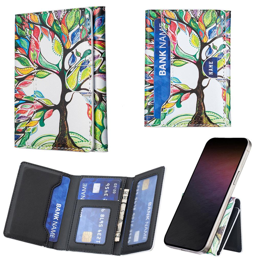 Bolsa de cartão divisória magnética Magsafe universal para telemóvel iPhone, bolsa de cartão de armazenamento pintada com cartoon Samsung