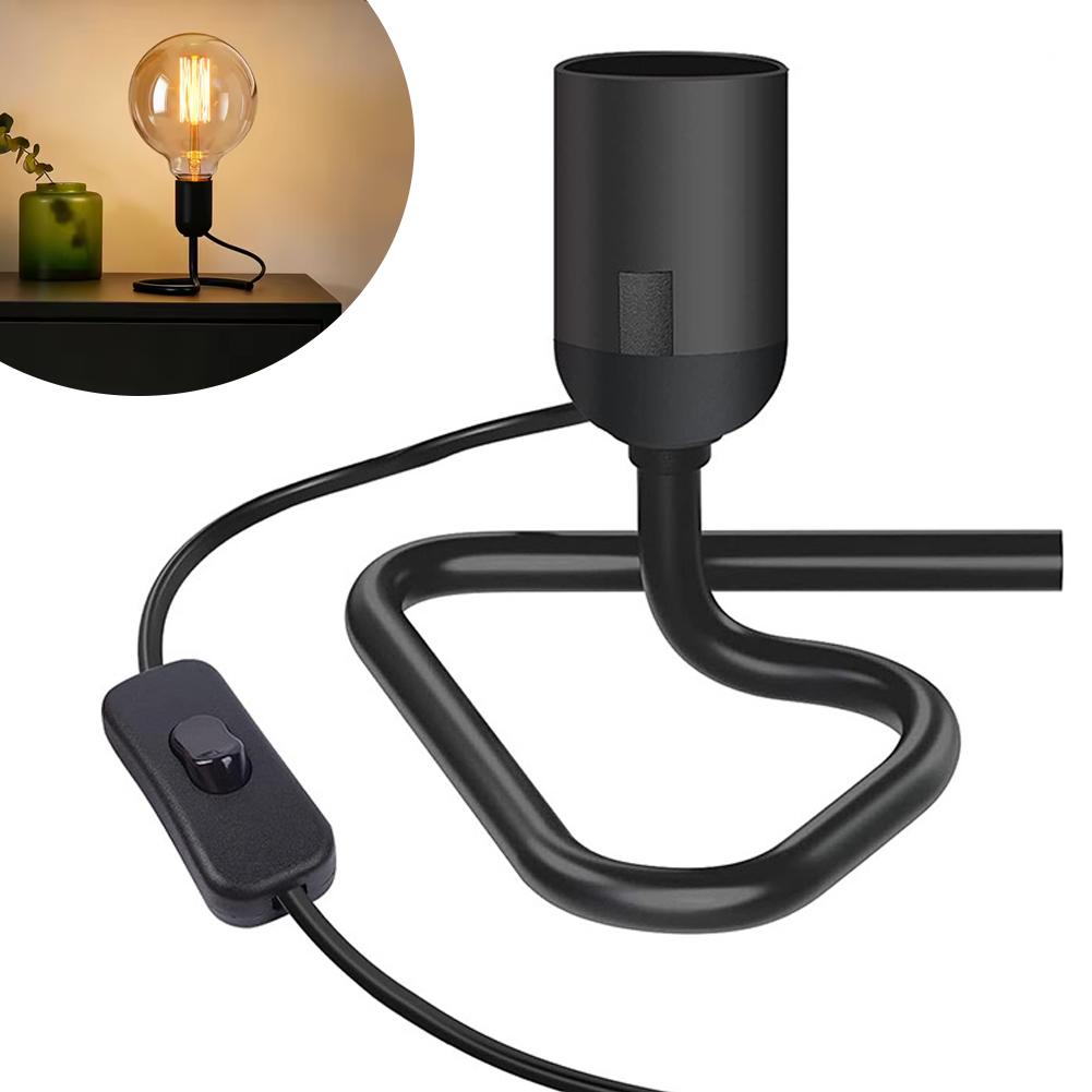 EU/US Plug E27 E26 Lamp Base Holder With Switch Vintage Table Lamp Bedside Lamp Night Light For Bedroom Living Room Decor