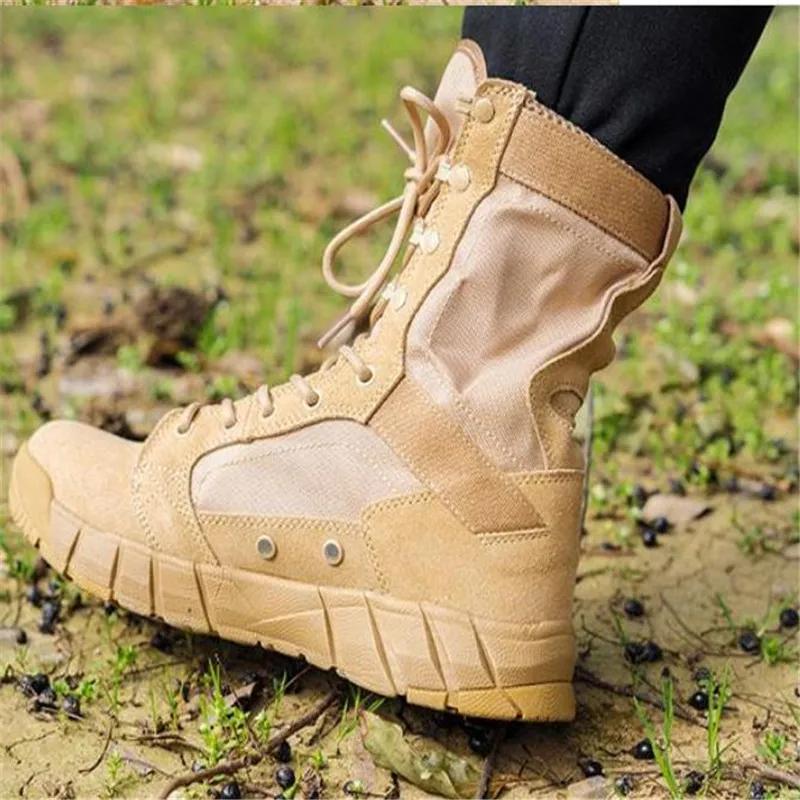Fashion Men's Military  Fashion High Tall Outdoor Anti-collision Hiking Shoes Army Tactical Boots Outdoor Hiking Shoes