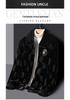 2024 Men's Gold Sable Velvet Lapel Coat: High-End Light Luxury, Warm Faux Mink Velvet Fashion