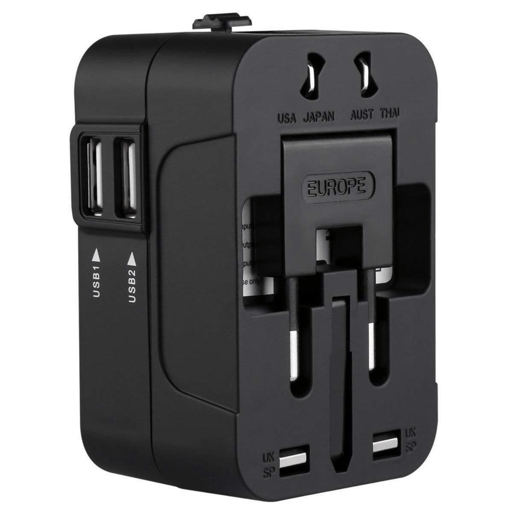 1 db Univerzális Utazó Dugó Adapter 2 USB Porttal Világutazó AC Hálózati Töltő Adapter AU US UK EU Átalakító Adapter USB Töltő Új
