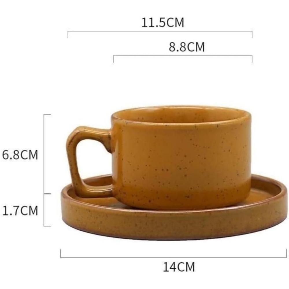 Coffee Cup Set Stoneware Kiln-Changed Coffee  and Saucer Set Western Restaurant  Breakfast  Mug Home Ceramics Coffe
