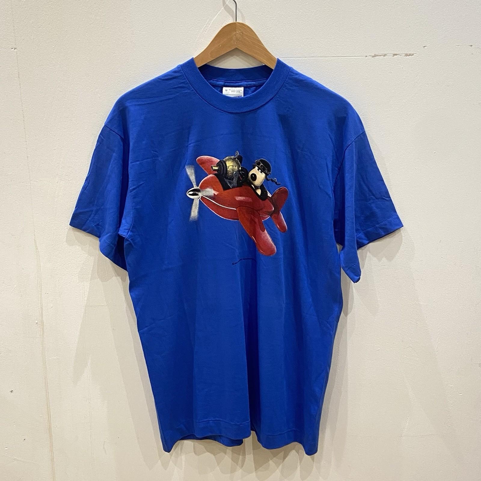 Vintage Wallace & Gromit T Shirt Men’s Medium Airplane Pilot Single Stitch 90s Unisex T-Shirt XL