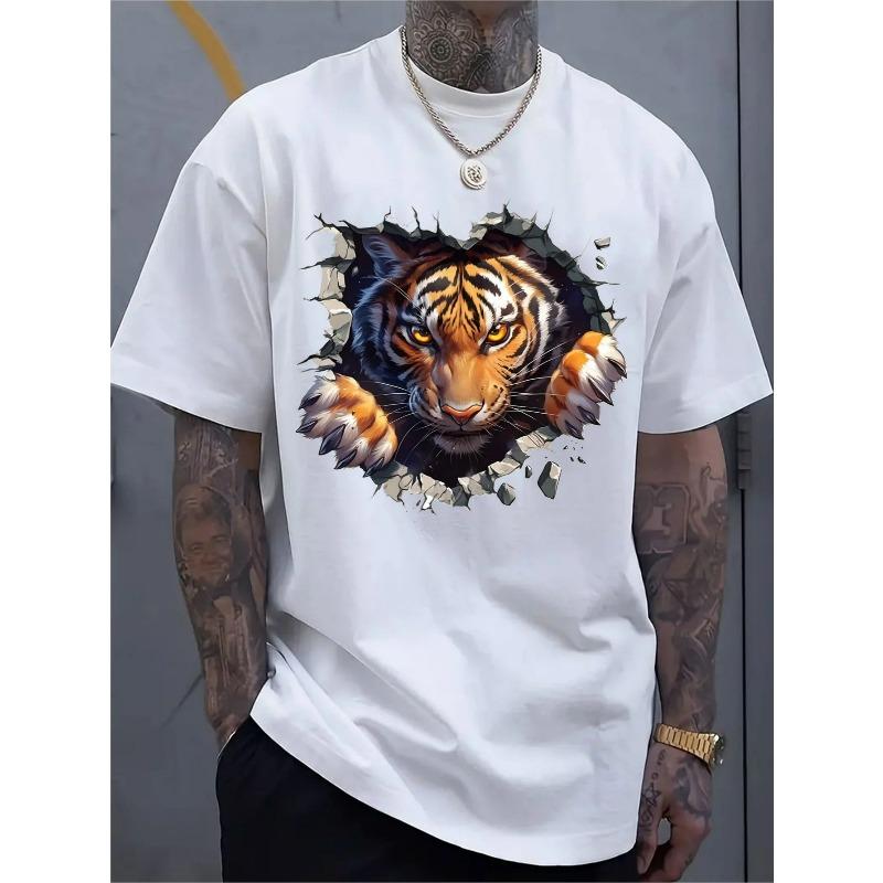 

European sizes Men s Crew Neck T-Shirt - Casual Short Sleeve Tee for Gym, Travel & Beach | All-Season Versatile Casual Wear 4XL білий