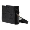 Gucci Pochette Zippée en Cuir Noir Gaufré GG Sac Bandoulière Pour Utilisation Quotidienne Unisexe
