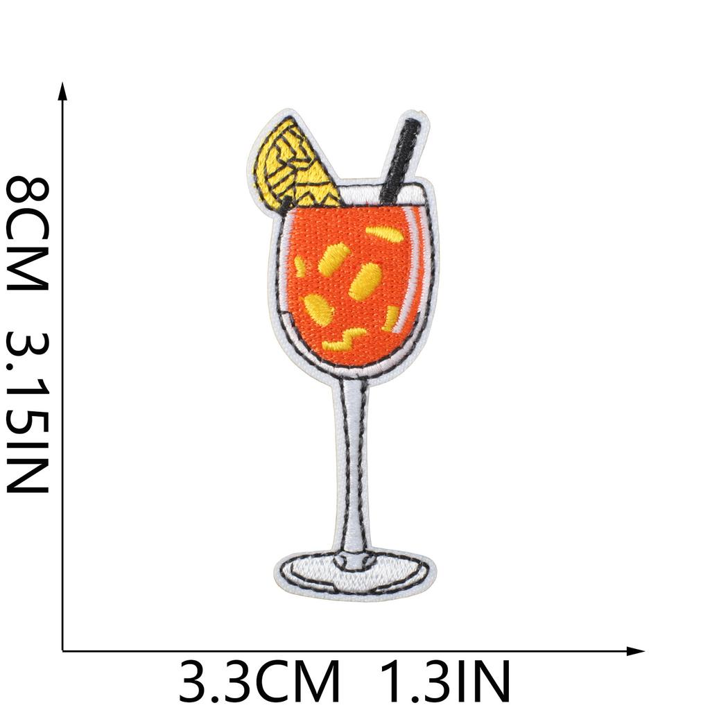 Freshly Squeezed Juice Embroidery Cloth Sticker Bag Decoration Beverage Cup Computer Embroidery Label Ironing Lemonade Patch Sticker