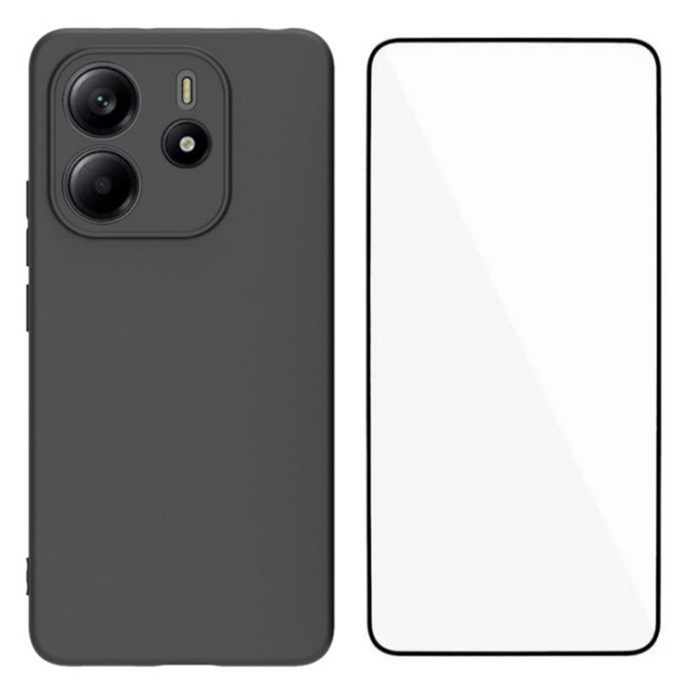 

WANLONFENG MS Series for Xiaomi Redmi Note 14 4G (163.25x76.55x8.16mm) TPU Case Matte Back Cover with Tempered Glass Style A