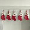 Green Red Christmas Socks Xmas Stocking Knitting New Year Navidad Gift Bag Christmas Tree Decoration Ornament Xmas Tree Pendant