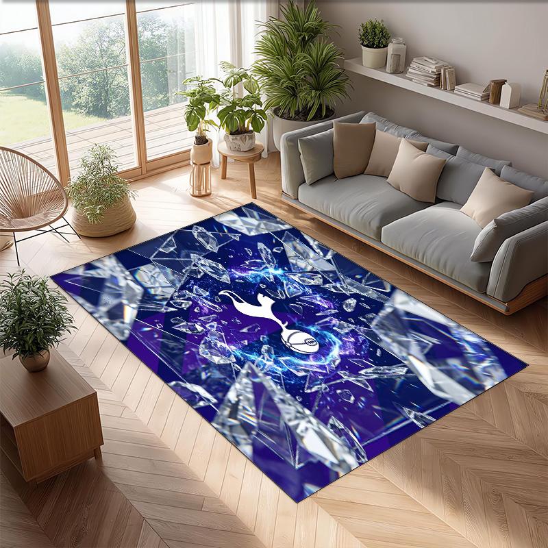 Tottenham Hotspur Bedrukte Flanellen Vloerkleed Antislip Zacht Polyester Vloerkleed Binnen Decoratie Mat voor Slaapkamer Woonkamer Bank