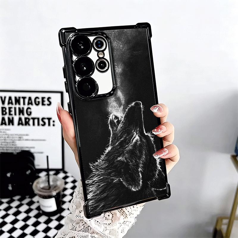 Wolf Moon Animal Soft Phone Case For Samsung Galaxy S26 Ultra S25 Edge S24 FE S23 Plus S22 S21 + S20 Plating Anti-Fall Fundas