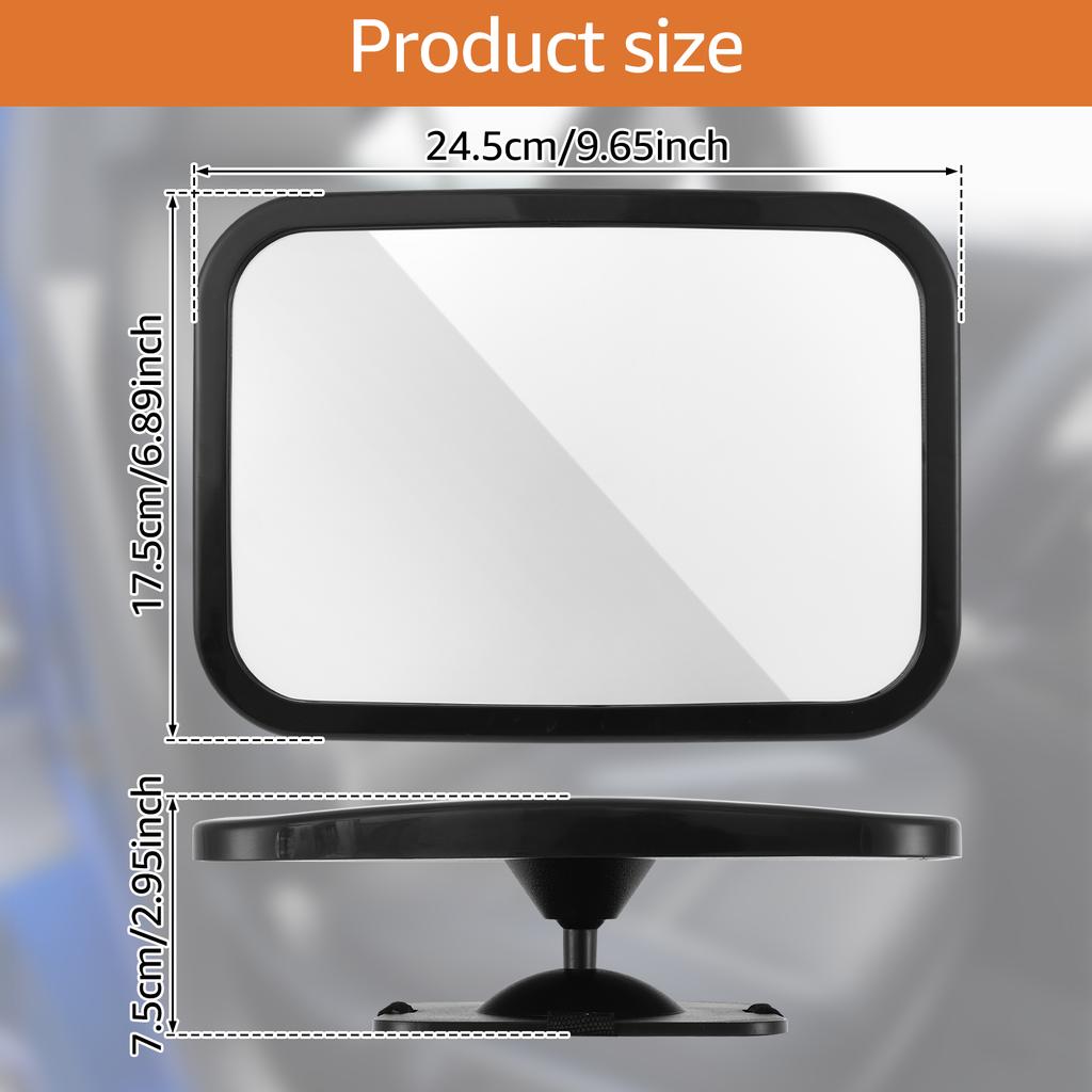Baby Car Mirror with Adjustable Strap Shatterproof Acrylic Baby Car Seat Mirror Wide View Baby Car Mirror Rear Facing Car Mirror