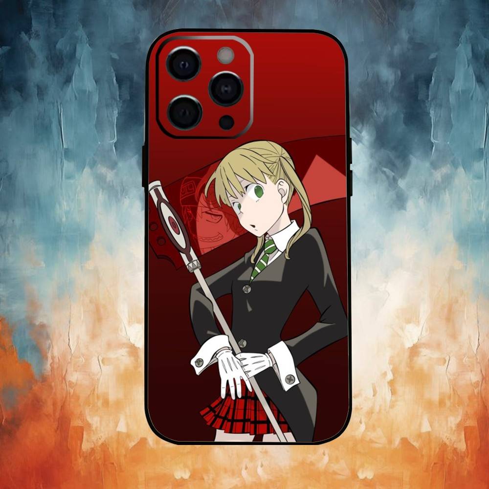 

Чехол для телефона Soul M-Maka A-Albarn E-Eater для iPhone 17,16,15,14,13,12,11 Plus,Pro Max, Мягкий силиконовый черный чехол iPhone14Plus