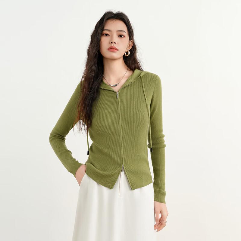 

Elva Island Women s Hooded Drawstring Knitted Cardigan M