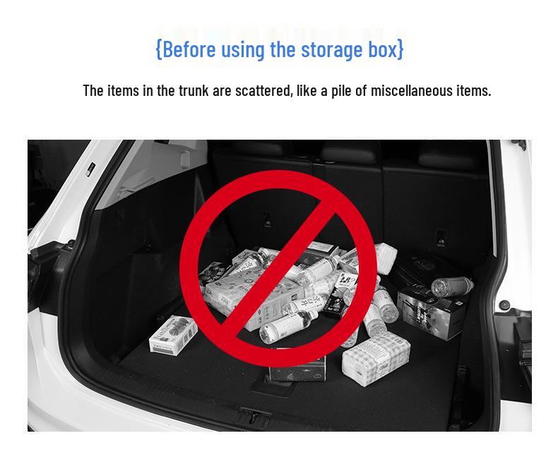 Großer Kofferraum-Organizer für das Auto, Leder mit Schafsfellmuster, Aufklappbares faltbares Design.