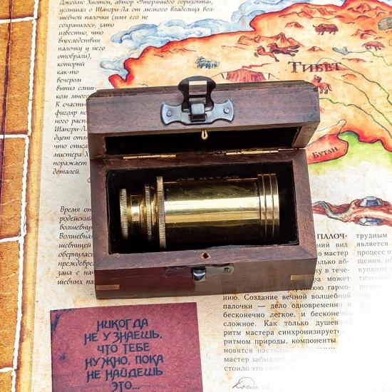 Sjarm messing marin miniatyrteleskop 15,24 cm i en fantastisk treboks Ideell bursdags-, kontor- eller hjemmeinnredningsgave