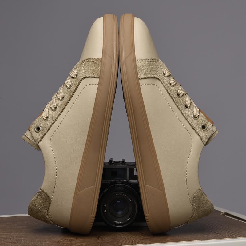 Genuine Leather Men Casual Shoes New Arrival Male Sneakers Fashion Trend Tenis Masculino Comfortable Lace-Up Skateboard Footwear