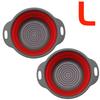 2PCS Silicone Folding Drainer Basket Fruit Vegetable Foldable Colander Kitchen Strainer for Food Pasta Kitchenware Drain Device