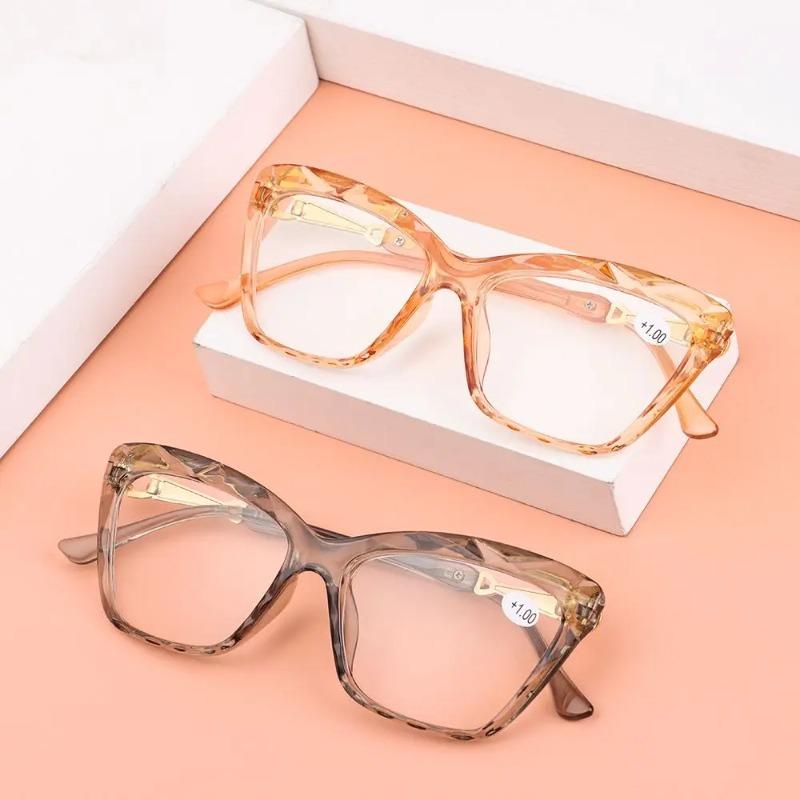 Fashion Cat Eye Square Frame Reading Glasses Urltra-Light Eye Protection Men Women Elegant Comfortable Eyeglasses +100~+400