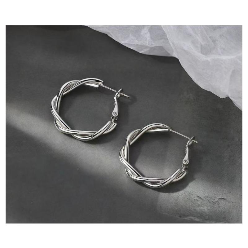 Women Fashion Geometric C Shaped Circle Hoop Earrings Minimalist Jewelry