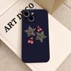Leopard Print Cherry Star Phone Case FOR IPhone 15 Pro Max 14 11 12 Pro 15 16 Plus 13 Pro MAX XR XS Black Soft Covers
