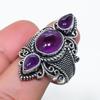 Natural Sage Amethyst Gemstone 925 Sterling Silver Jewelry Ring Size 10 AR-17179