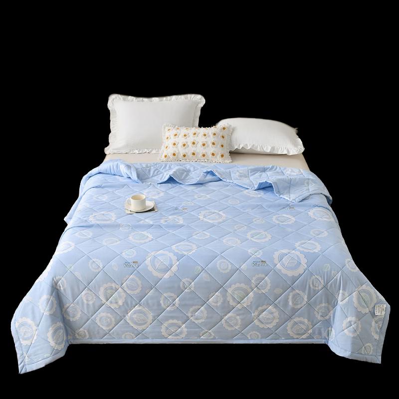 Good Sleep Floral Leaf Blue Quilt