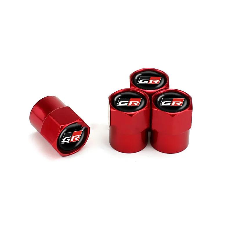 For Toyota ew124Pcs Car Wheel Tire Valve Caps Air Stem For Toyota GR Sport Gazoo Racing Yaris 86 Corolla Hilux Supra C-HR Tyre Plug Accessories