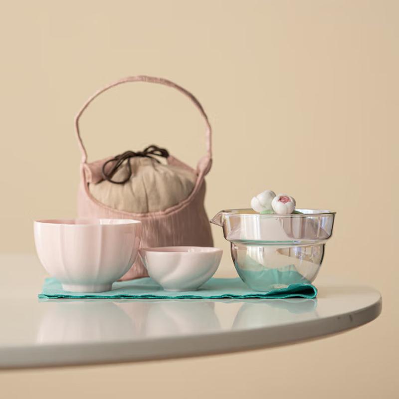 Hand-Pinched Rose Ceramic Quick Tea Cup Set