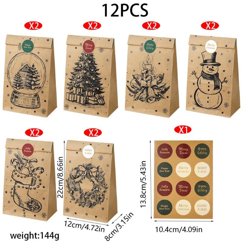 Christmas gift bag gift packaging bag Amazon Santa flat mouth paper bag Christmas Eve apple packaging bag